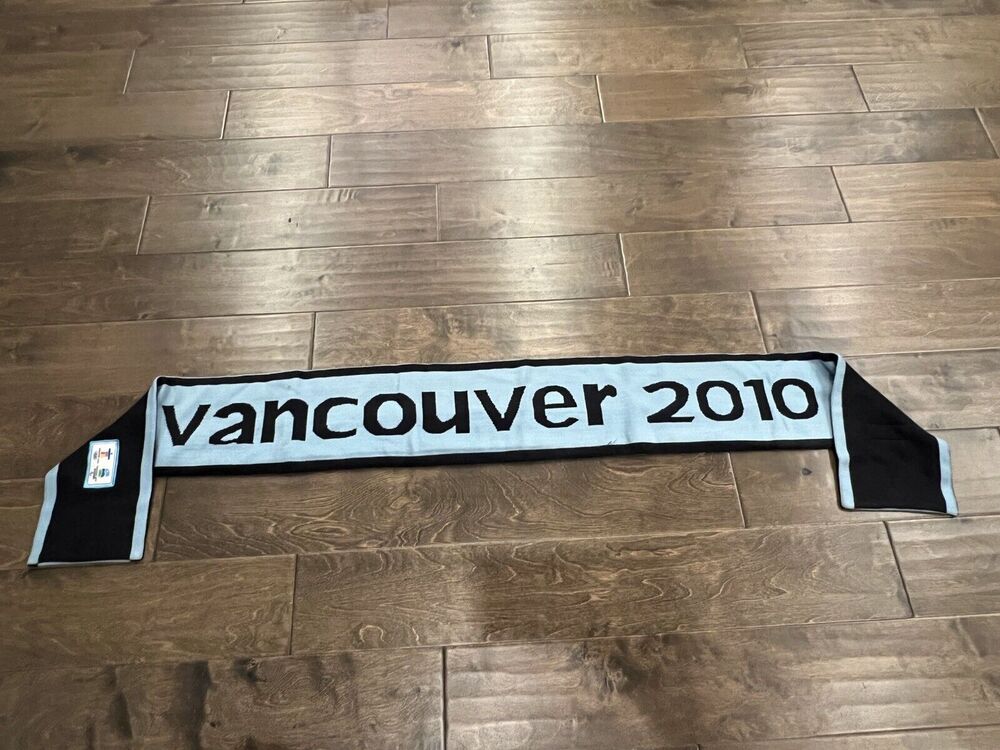 Olympic Games Vancouver 2010 Navy Blue Sky Blue Official Scarf 60x6 100% Acrylic